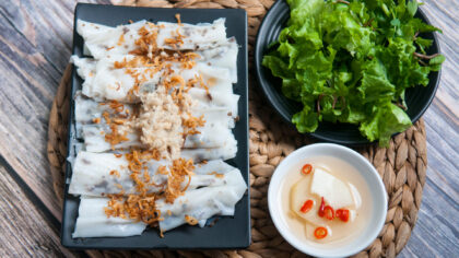 Traditional,Vietnamese,Dish,-,Banh,Cuon,,Vietnamese,Steam,Rice,Rolls